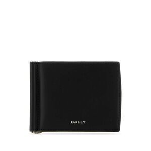 BALLY Men's Bifold Money Clip Wallet Men BLACK Leather Goods